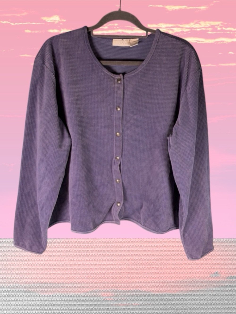 J. Jill  Women Purple  Button Front Top Shirt  Thistle Sz XL